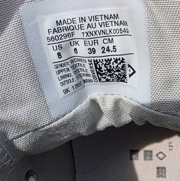 Converse Womens CTAS Gray And White Madison OX Sneakers Size 8 - Picture 10 of 10